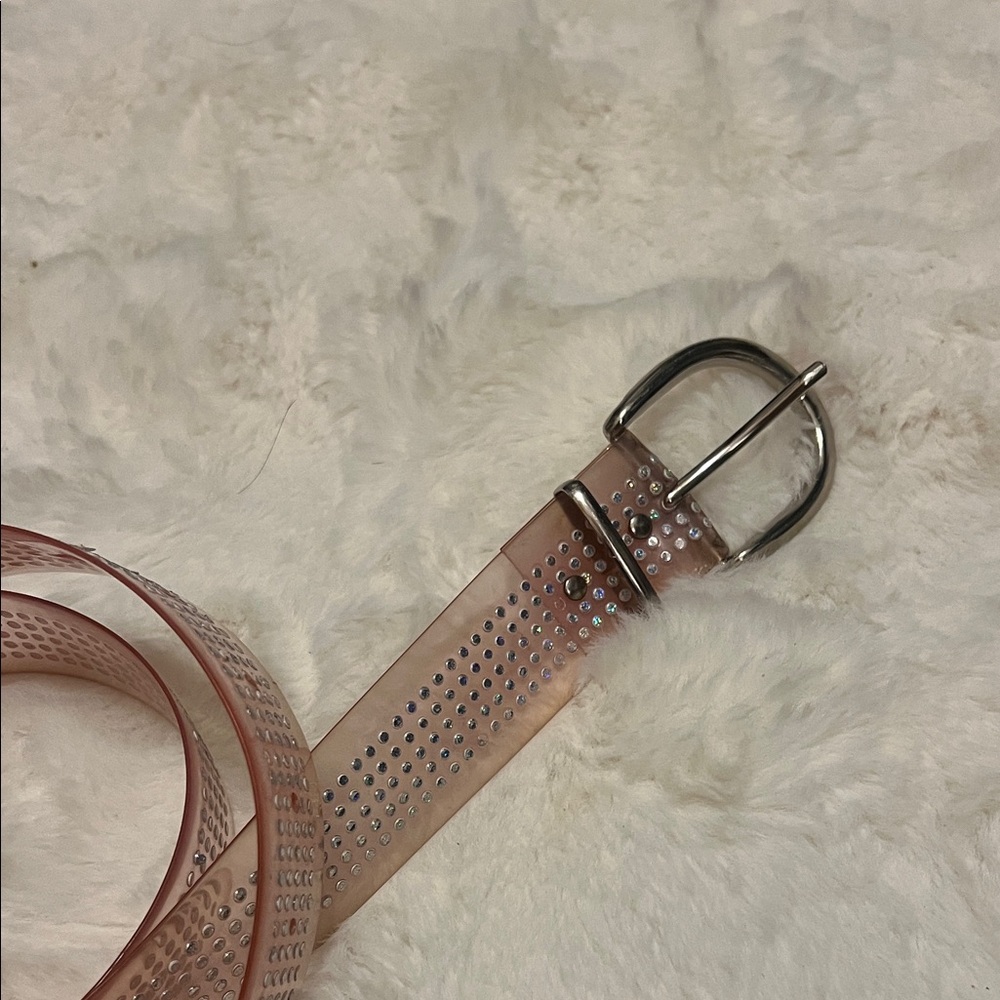 Y2K Jelly Pink Studded Belt - Picture 2 of 5